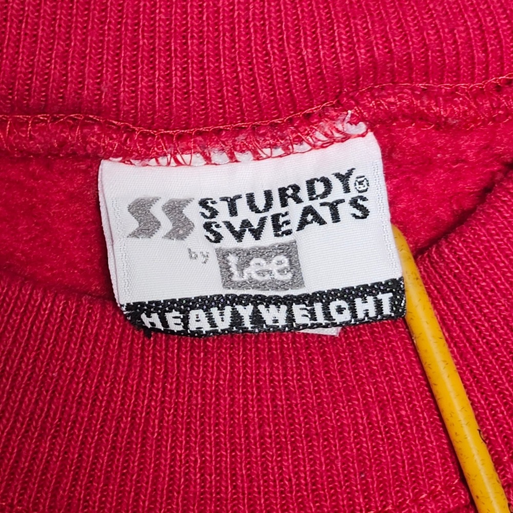 Vintage Lee Sturdy Sweats Blank Boxy Sweatshirt USA Red Mens Large Streetwear - Picture 2 of 6